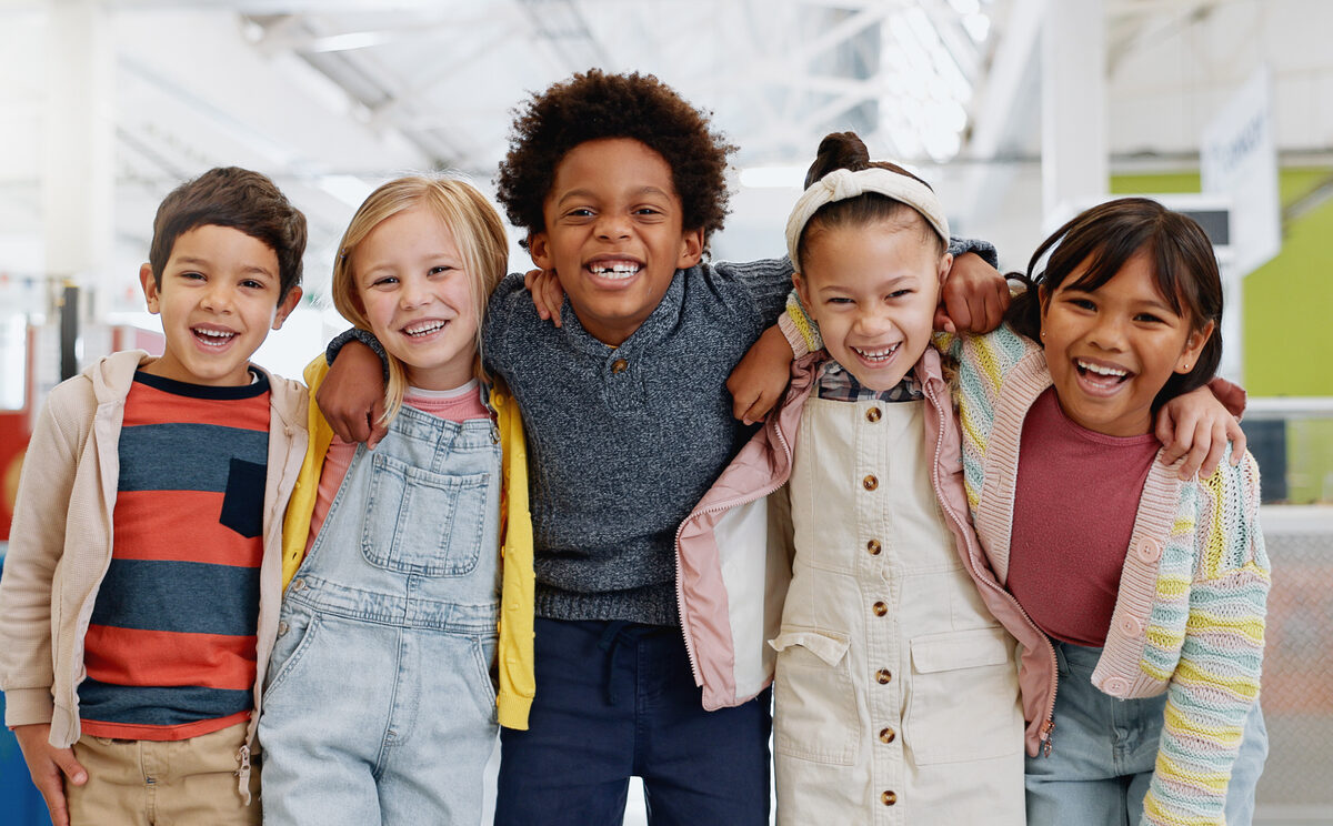 En barngrupp i skolan.