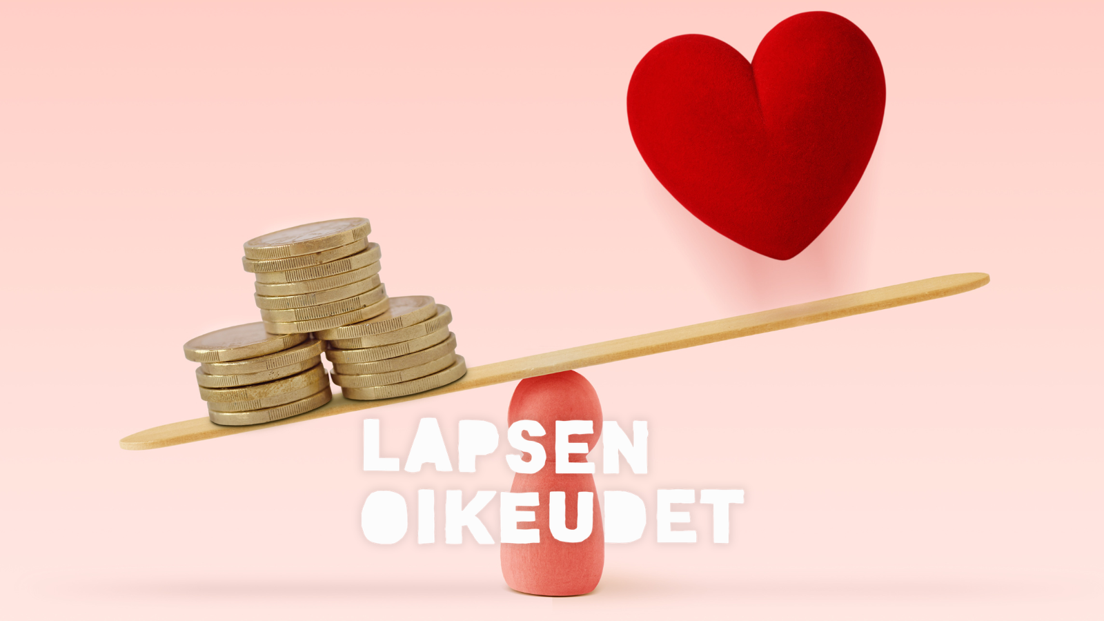 Vaakalaudalla kasa kolikoita ja sydän.